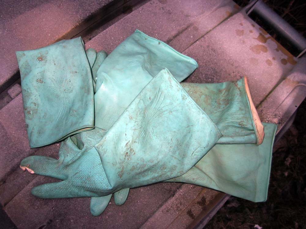 My used Green Marigold Rubber Gloves I just throw them on … Flickr