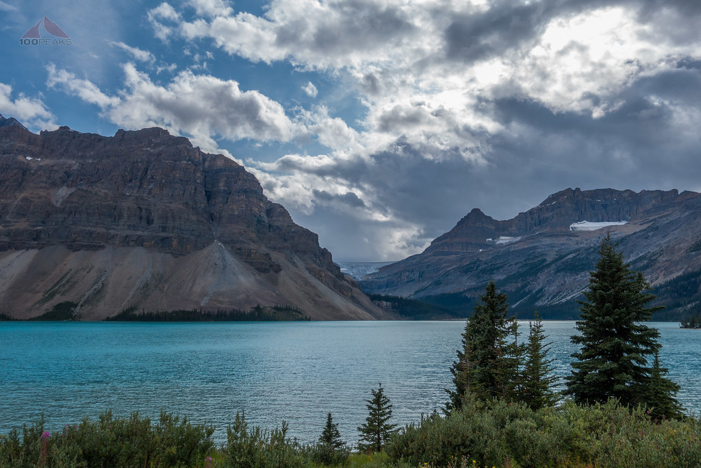 Bow Lake with Bow Glacier in the distance, on the way out a photo on