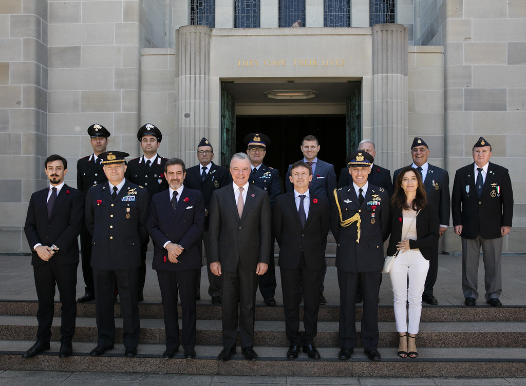 His Exellency Pier Francesco Zazo, Italian Ambassador to Australia lays wreath to commemorate