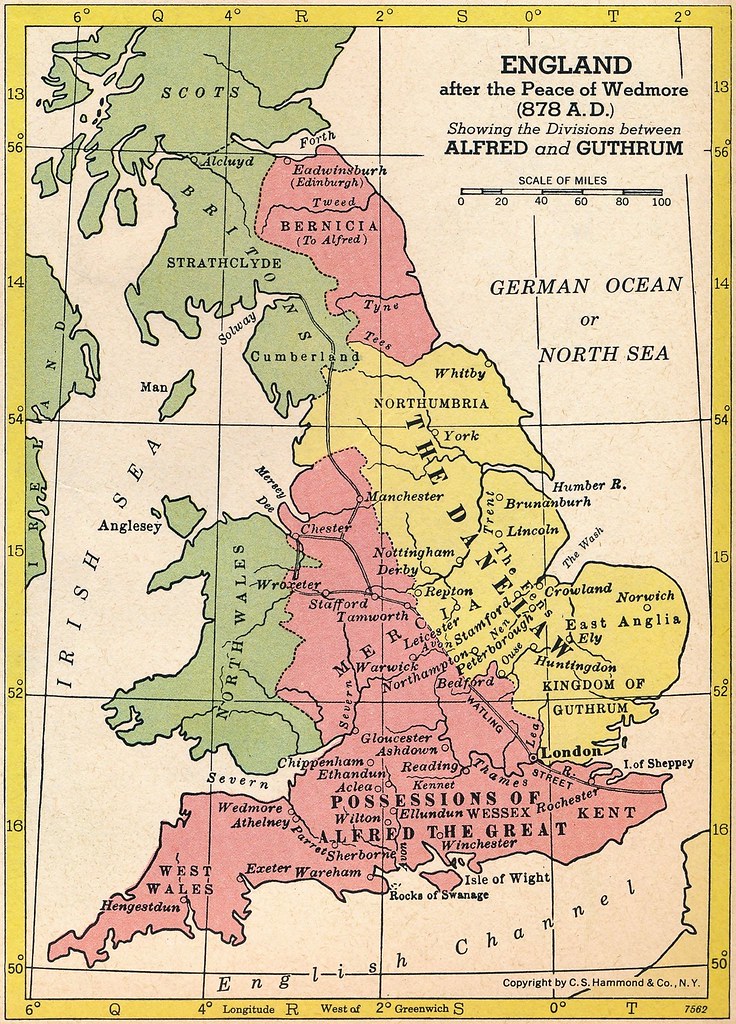 878 AD, England after the peace of Wedmore 1954 map Copy… Flickr