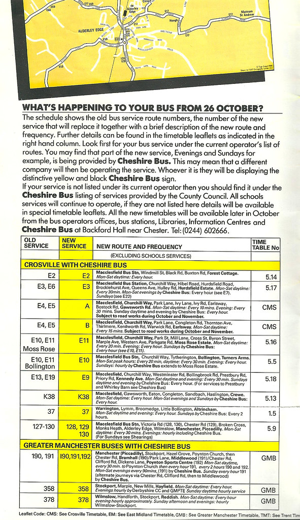 Cheshire Bus Macclesfield District Leaflet 26101986d Flickr