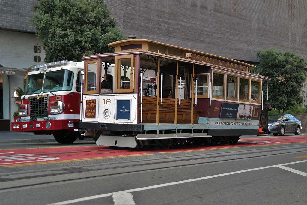 Muni Cable Car 18 Approaching the crossover with the Calif… Jack