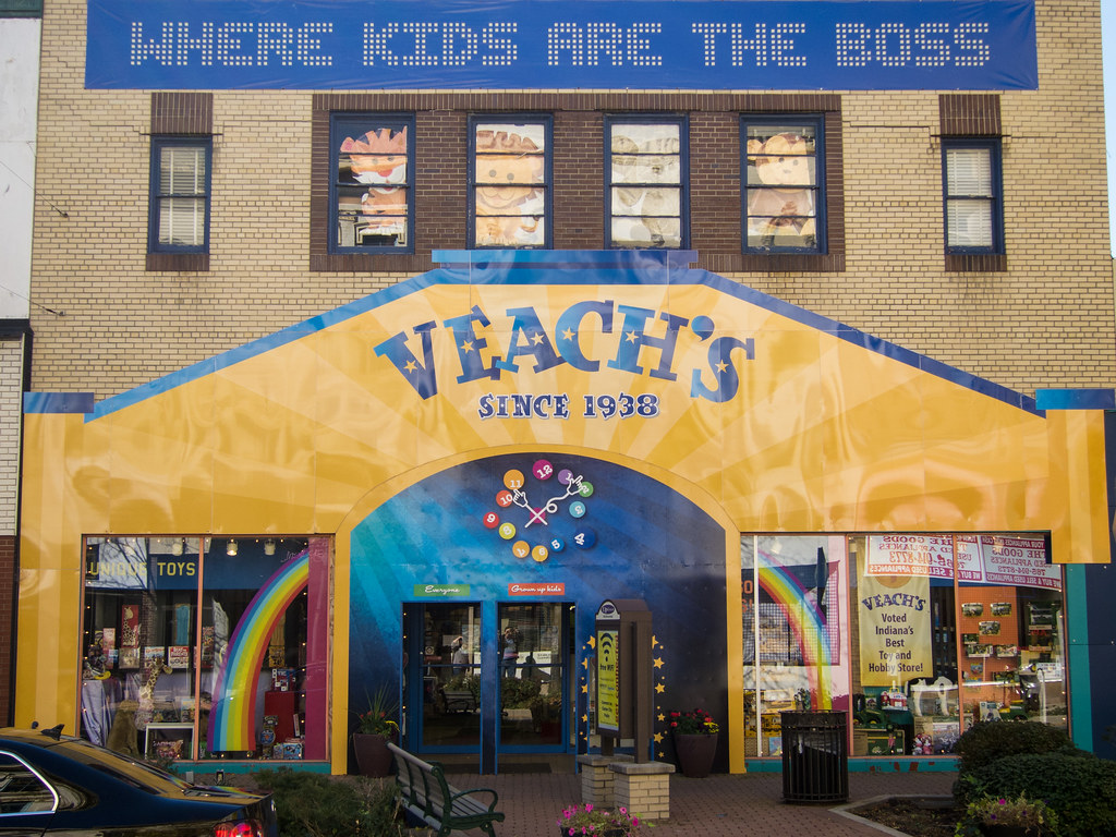 Then and now Veach's in downtown Richmond, Indiana on the National Road Down the Road