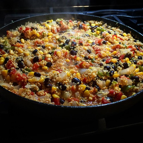 Quinoa w/ veggies. Onion, jalapeño, garlic, black beans, c… Flickr