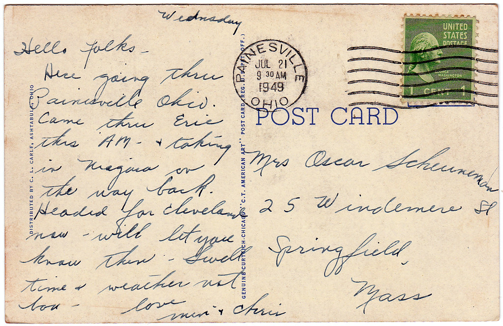 Back of Monument Park, Painesville, Ohio (1949) Descriptio… Flickr