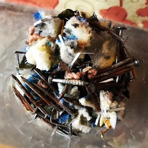 Pot o'nails. These used to hold the carpet down. Richard Flickr