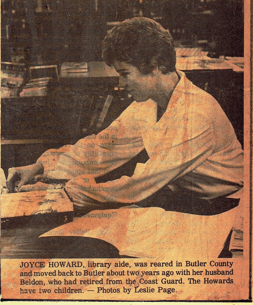 099 news3c Joyce Howard, library aide, was reared in Butle… Flickr