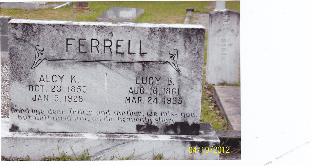 Lucy and Alcy Ferrell tombstone Michele Welsh Flickr