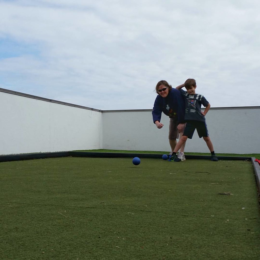 Bocci ball action shot at Rebel Pizza Bar. cynthiasadler Flickr