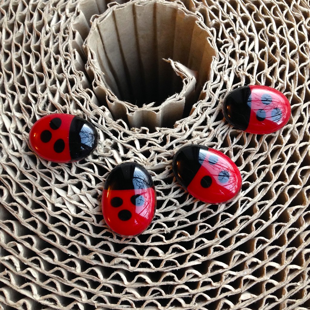 Ladybirds Handmade using fusible glass Kate Sell Flickr
