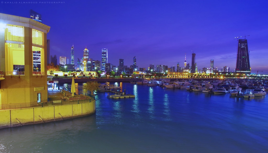 Evening A view of Kuwait City , through the marina, at eve… Flickr
