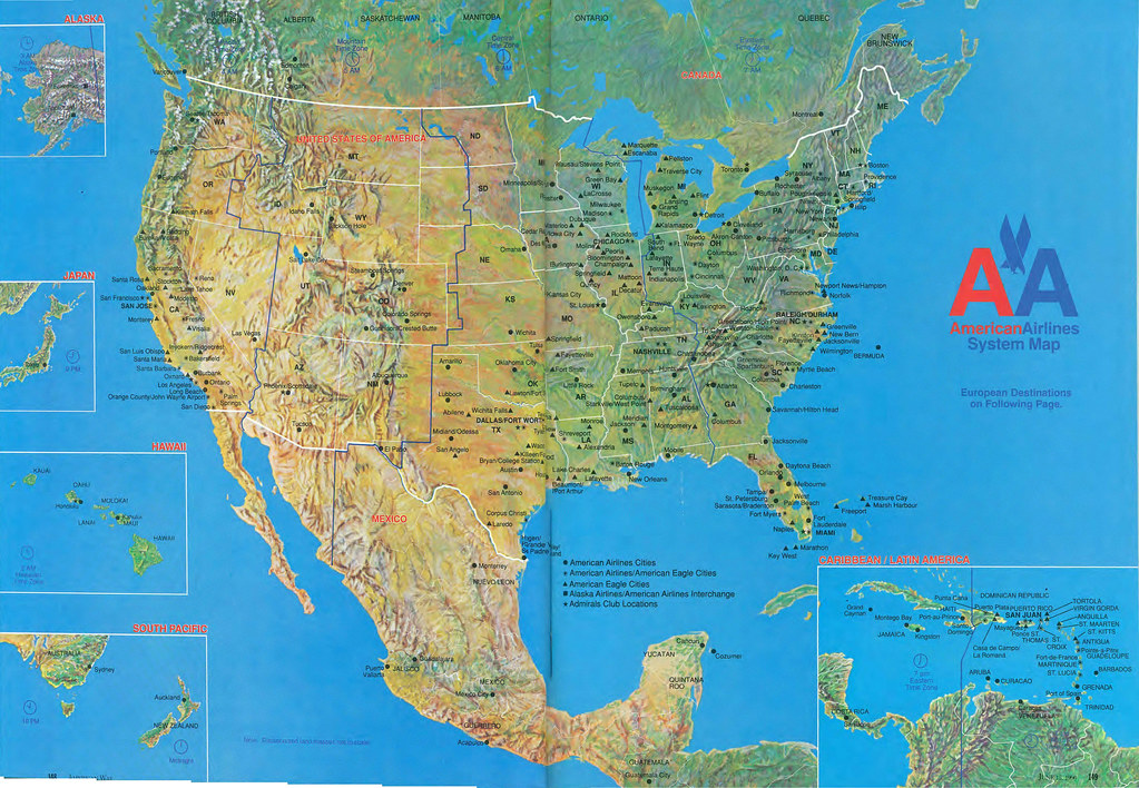 American Airlines Flight Route Map