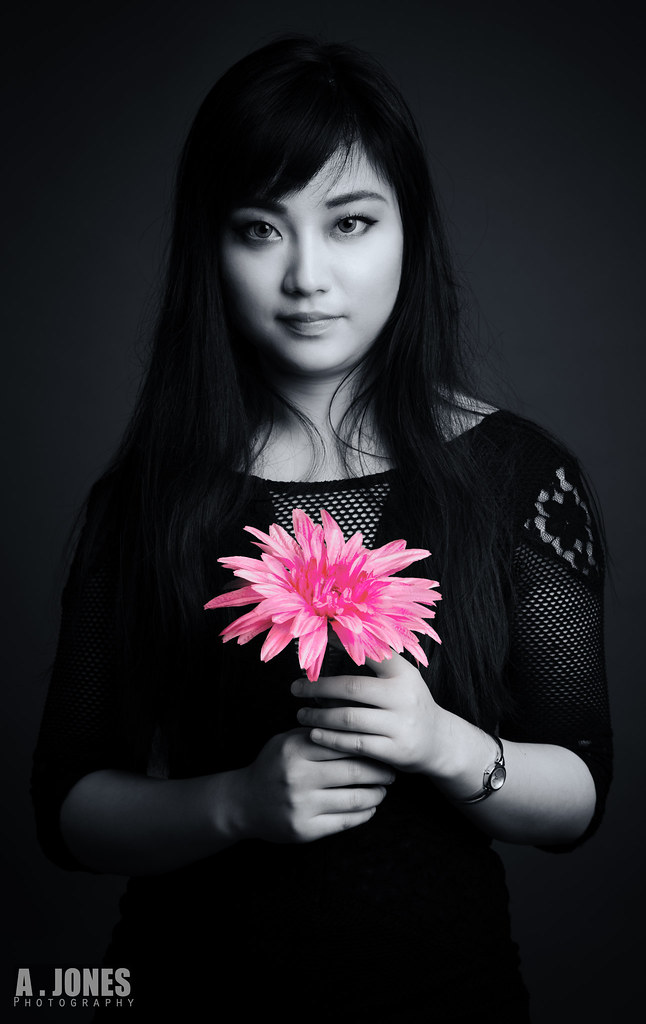 Chinese flowers A monochrome portrait of a beautiful model… Flickr