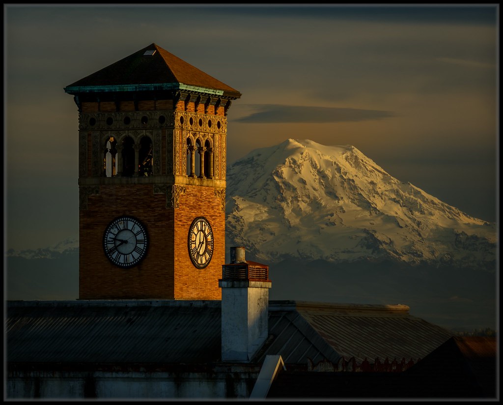 Old City Hall and Mt Rainier Dusk Here's a fun view of Tac… Flickr