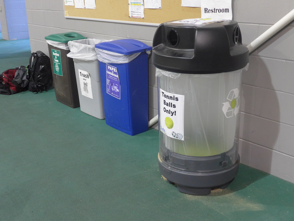 Tennis Ball and Recycling Bins Gantcher Office of Sustainability Tufts University Flickr