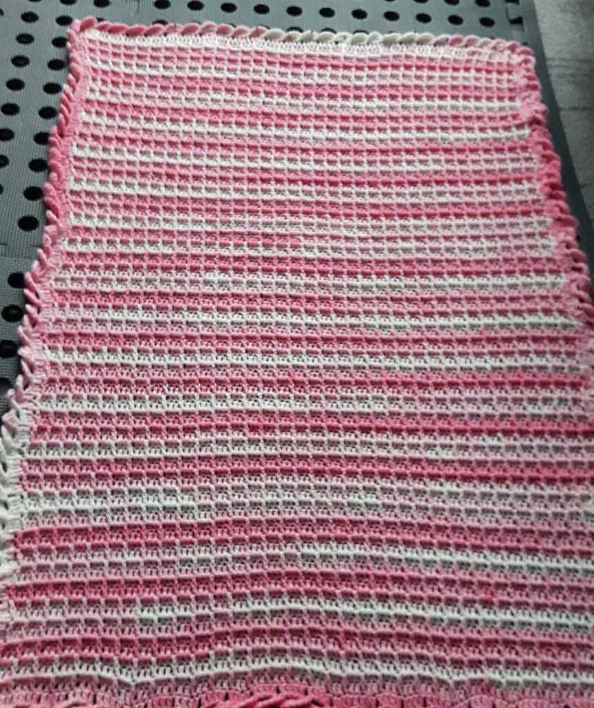 Finally got around to bordering my waffle stitch blanket w… Flickr