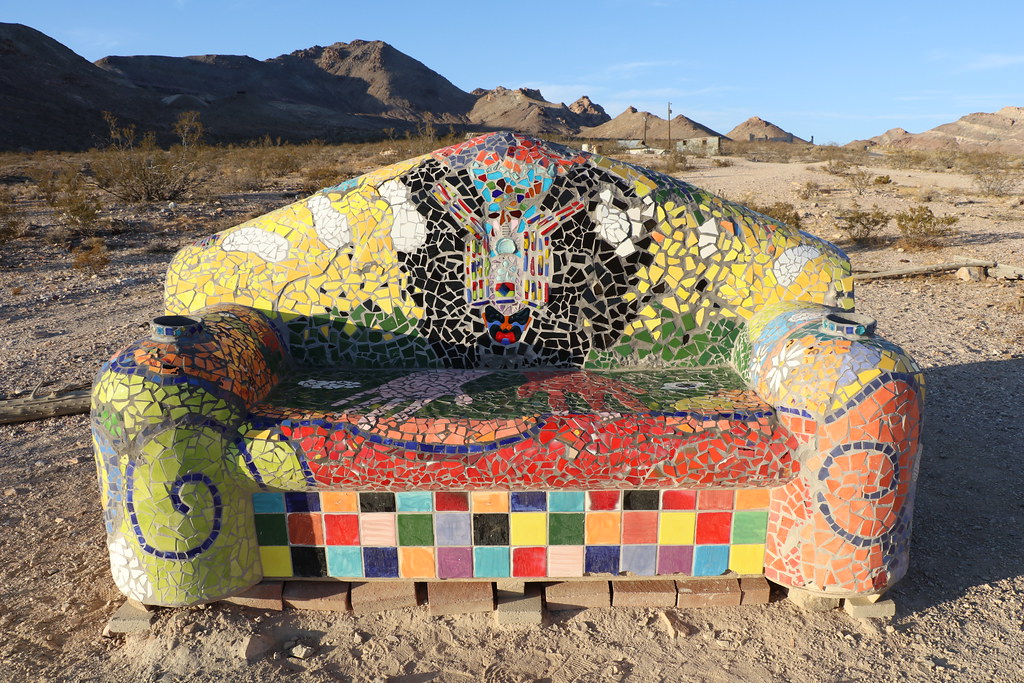 Mosaic Sofa Sculpture, Goldwell Open Air Museum, Ghost Tow… Flickr
