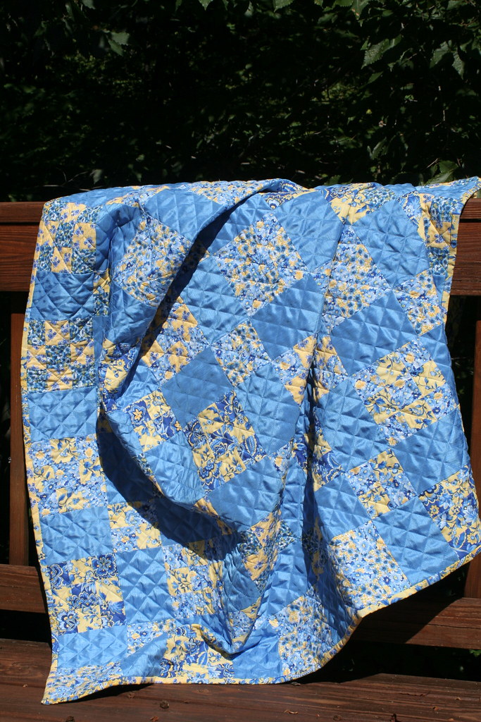 Blue and Yellow Quilt Gift for friend Char teagalquilts Flickr