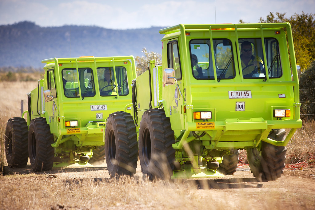 Seismic trucks Seismic trucks undertaking exploration work… Flickr
