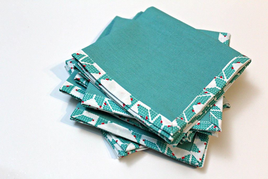 Linen cocktail napkins Tutorial by Purl Soho Flickr
