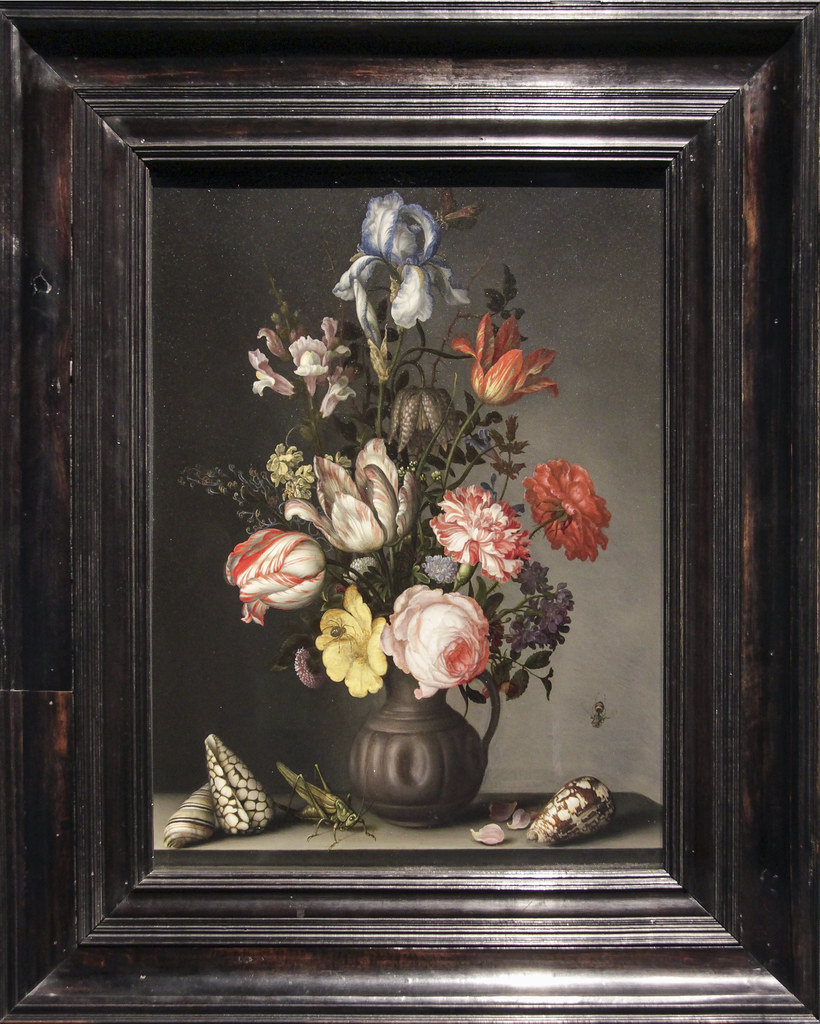 Flowers in a Vase with Shells and Insects, Balthasar van d… Flickr