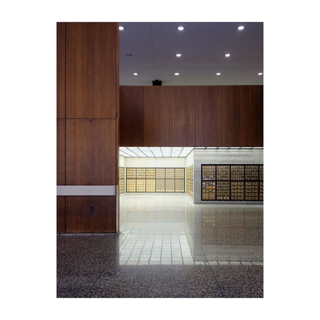 post office boxes at Mies van der Rohe's Chicago Federal C