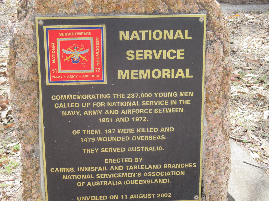 NATIONAL SERVICE Memorial plaque at Rocky Creek Memorial. Flickr