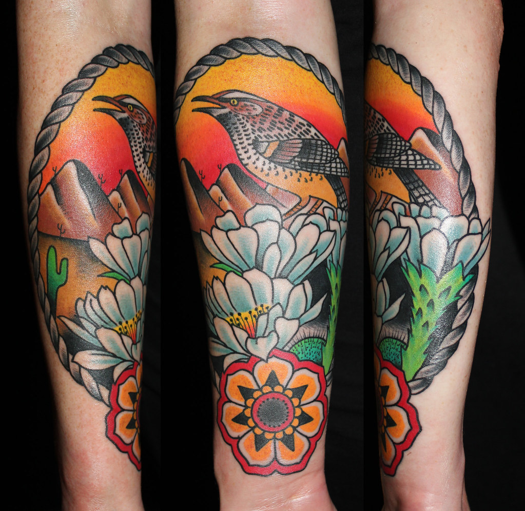 arizona cactus wren tattoo 3 myke chambers Tattoo by Myke … Flickr