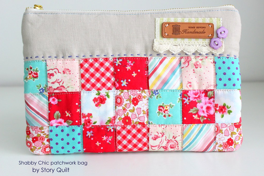 Shabby Chic patchwork quilted zipper pouch Flickr
