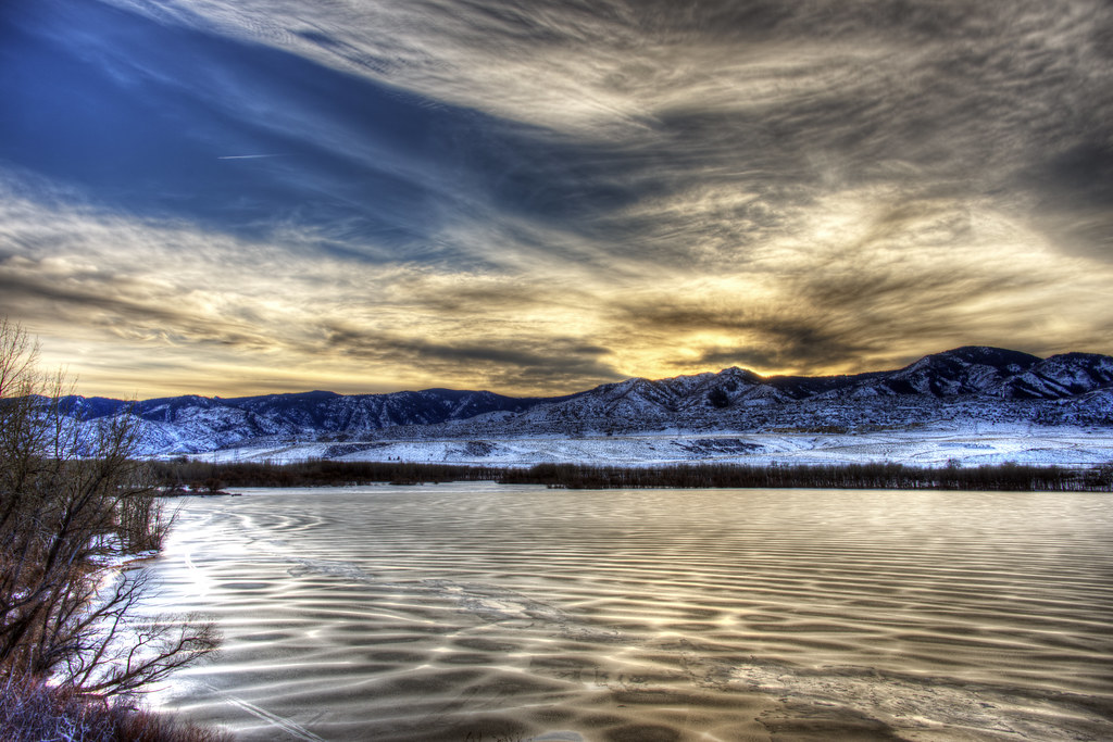 Sunset Chatfield Lake Winter Sunset over frozen Chatfield … Flickr