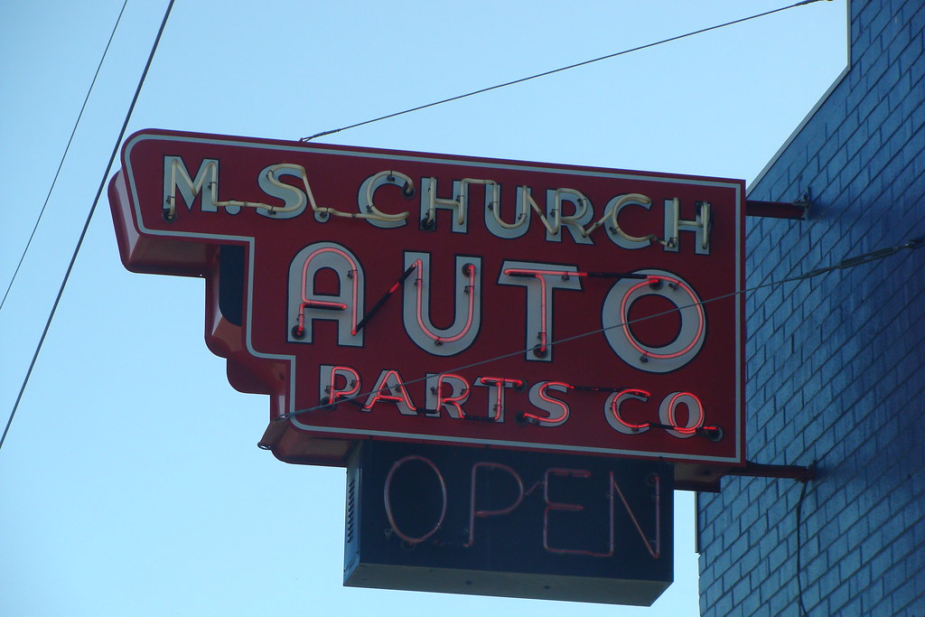 M.S. Church Auto Parts Co. Neon SignPulaski, Tn. Flickr
