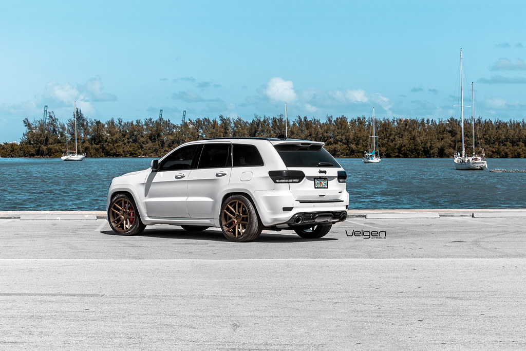 White Jeep SRT8 on Velgen Wheels VMB5 Satin Bronze 22x10.5 All Around