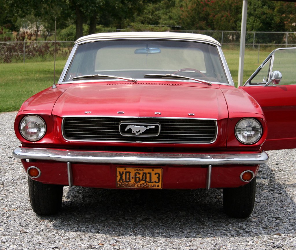 1966 Mustang Head On View Driver's Door Open Up Front. vtengr4047