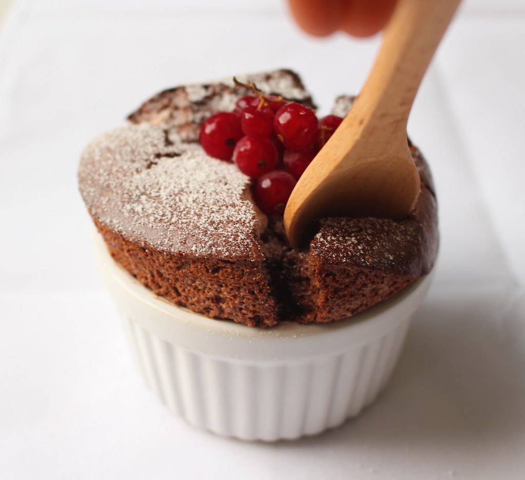 Molten salted dark chocolate soufflé Recipe from www.chef… Flickr