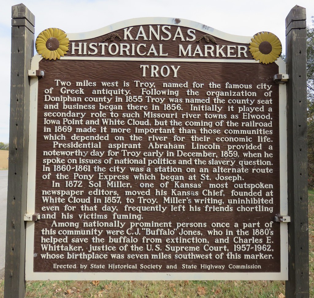 Troy Marker (Troy, Kansas) Troy is the county seat of Doni… Flickr