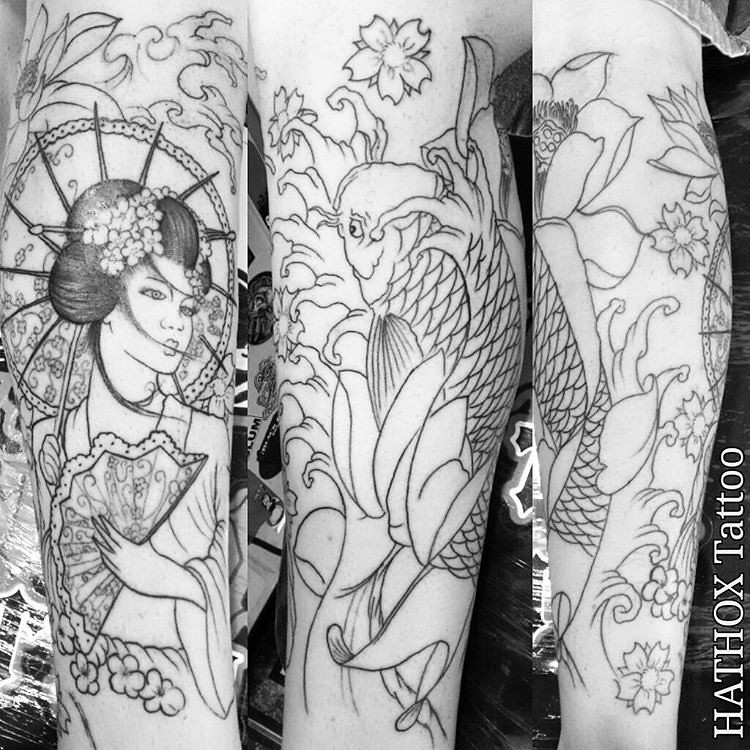 Tattoo Do Luan, 2° Sessão Do Fechamento. Tattoo Gueix Koi … | Flickr 750_x_750_jpg