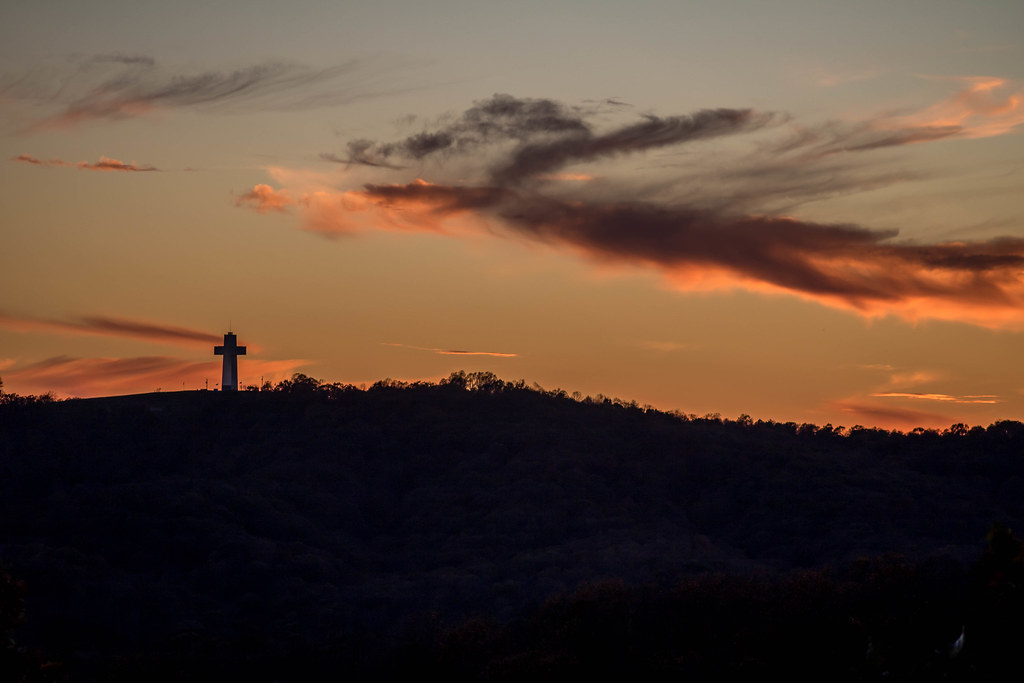 Bald Knob Cross at Sunset from Alto Pass Overlook steve Bailie Flickr
