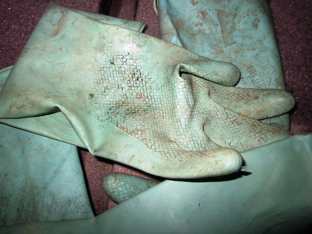 My used Green Marigold Rubber Gloves I just throw them on … Flickr