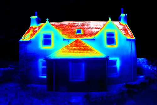 House heat loss thermal image View of a small cottage in t… Flickr
