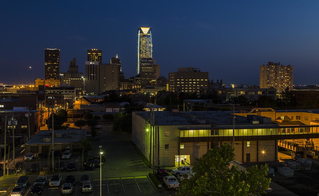 OKC at Night Night time in downtown Oklahoma City. Kool Cats