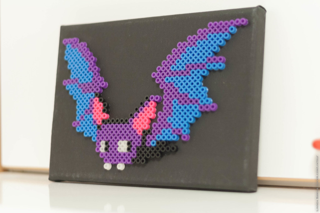 Bat bead art My first try to glue beads to canvas. Linnea S. Flickr