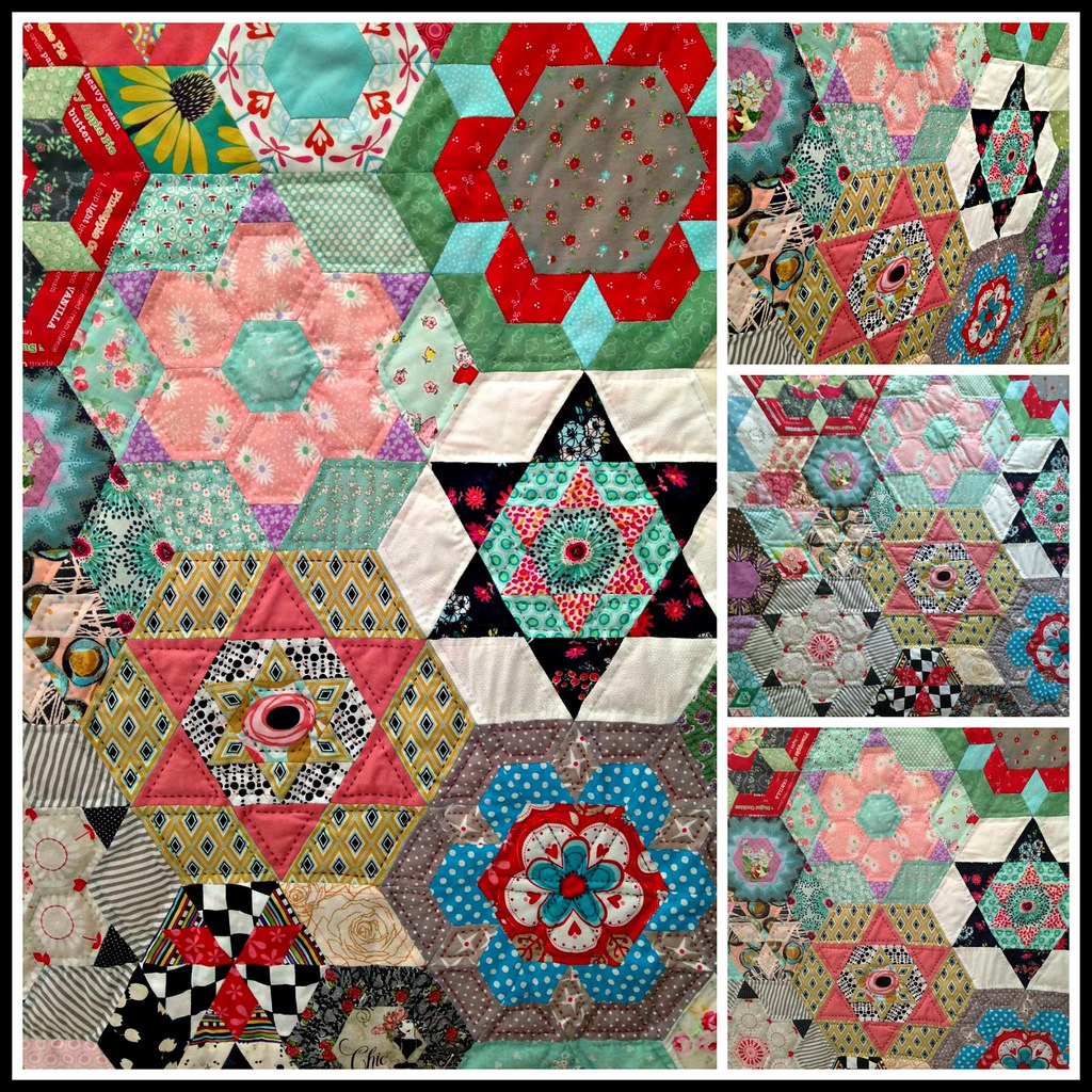 PicMonkey Collage Smitten EPP Quilt Top Hand Quilting Scheri Manson