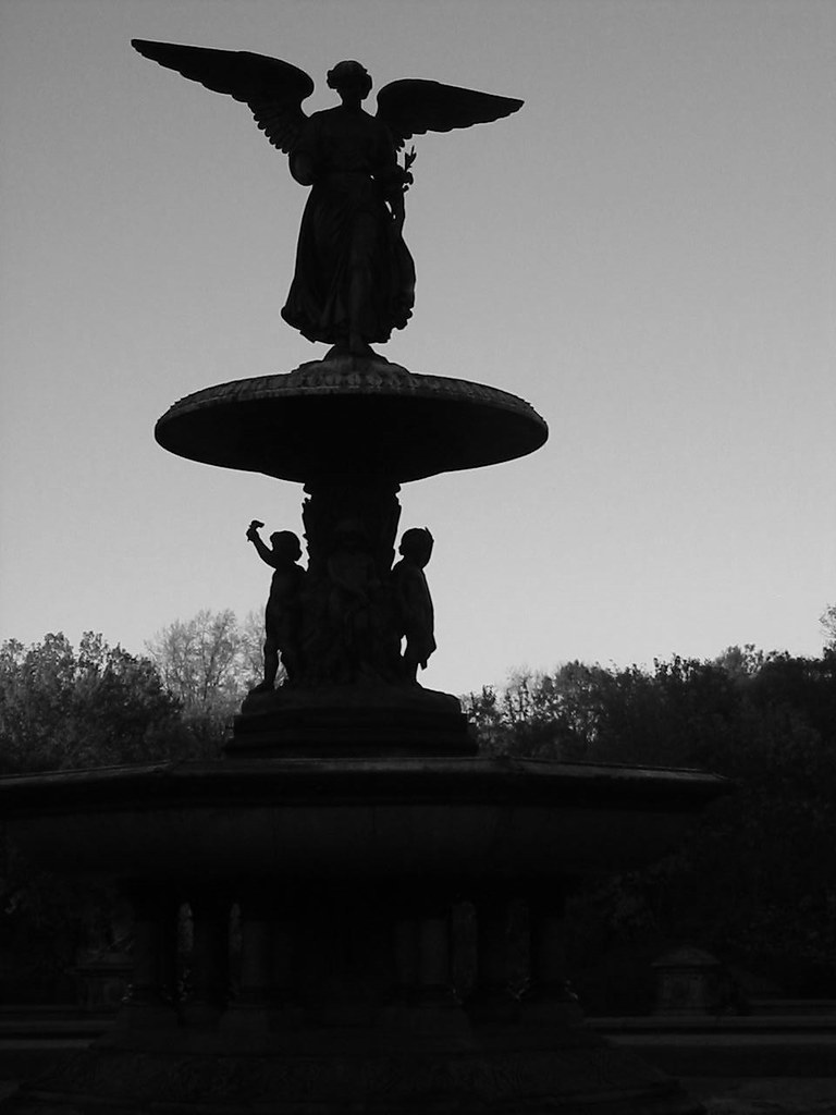 Central Park Angel Statue Central Park Fountain in Shadow.… Flickr