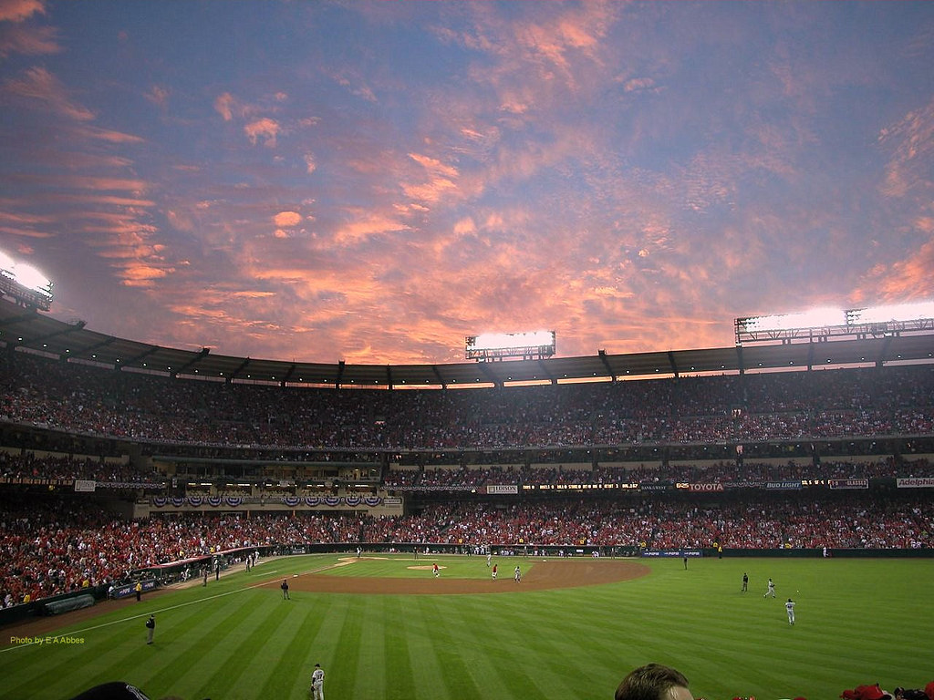 Sunset at Anheim Angel Stadium Sunset at Angel Stadium as … Flickr