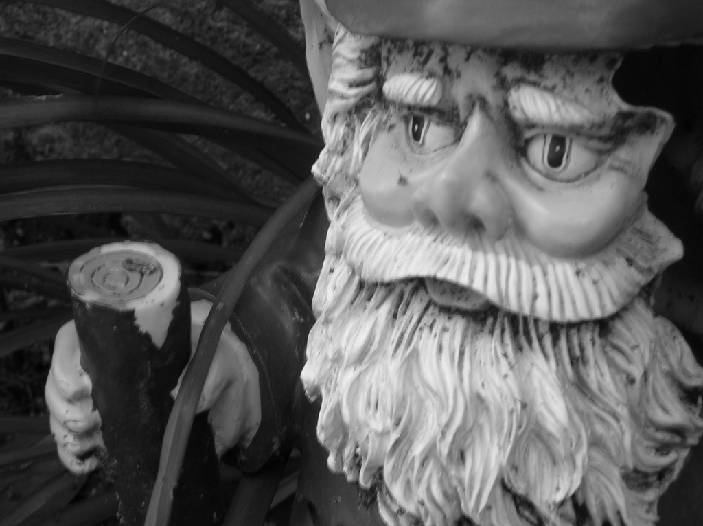 Garden Gnome garden gnome with huge hole in the side of hi… Flickr