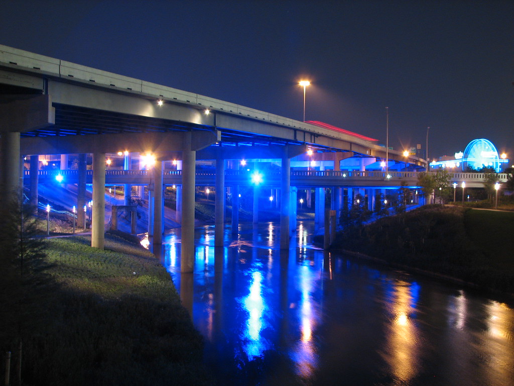 Blue Lights Buffalo Bayou Park Mike Flickr