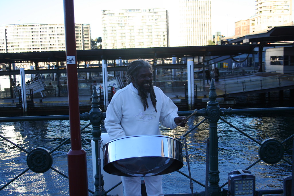 Steel Drum Performer in Sydney Harbour Kevin Trotman Flickr