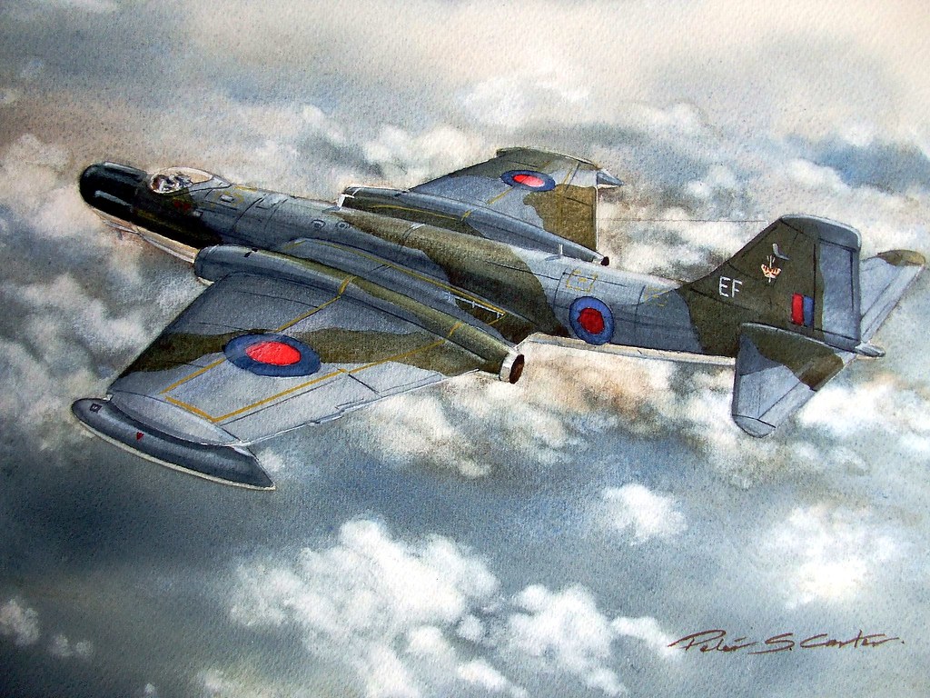 English Electric Canberra, a painting by Peter S. Carter Flickr