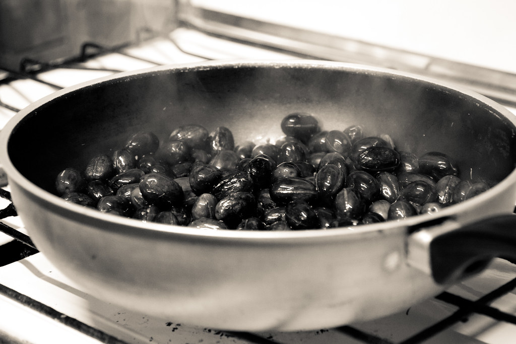 Frying olives Frying home grown olives. JosephB Flickr