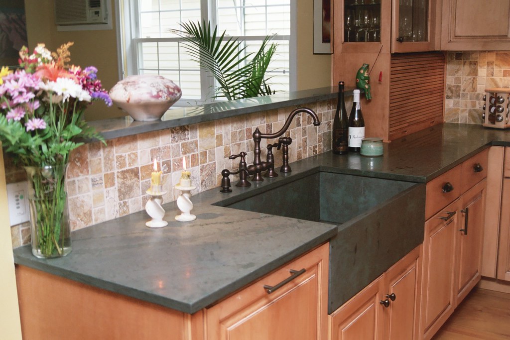 Custom Sinks Vermont slate counter top and farmhouse sink … Flickr